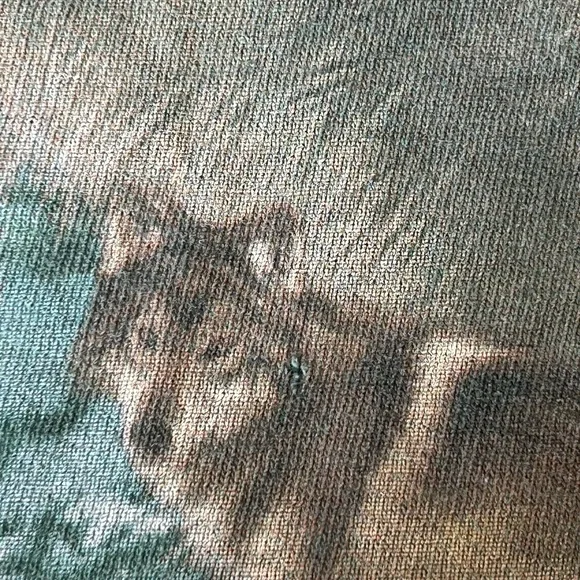 Vintage Wolf Moon Tee Tie Dye Small Liquid Blue Style Faded Graphic - Picture 9 of 10